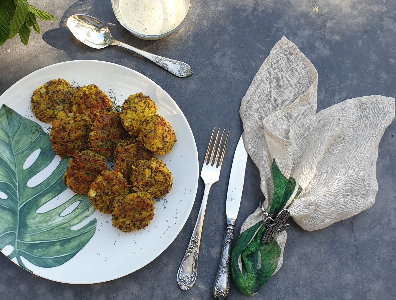 Turmeric Quinoa and Feta Cakes with Tahini 