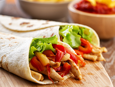 Warm Chicken Pita Wrap