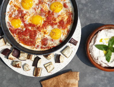 Shakshuka Eggplants with Optifast labneh light 