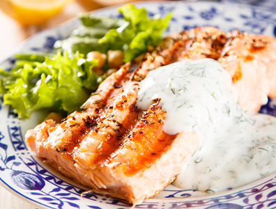 Spiced Fish With Tomato And Mint Raita